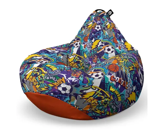 Fotoliu Puf Bean Bag tip Para L, Graffiti Sport