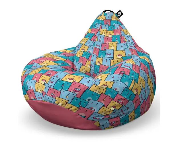 Fotoliu Puf Bean Bag tip Para L, Invazia Pisicilor Albastru