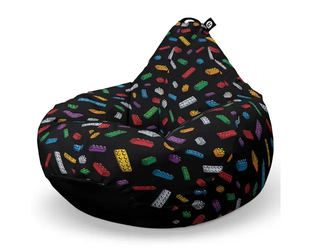 Fotoliu Puf Bean Bag tip Para L, Lego Fundal Negru