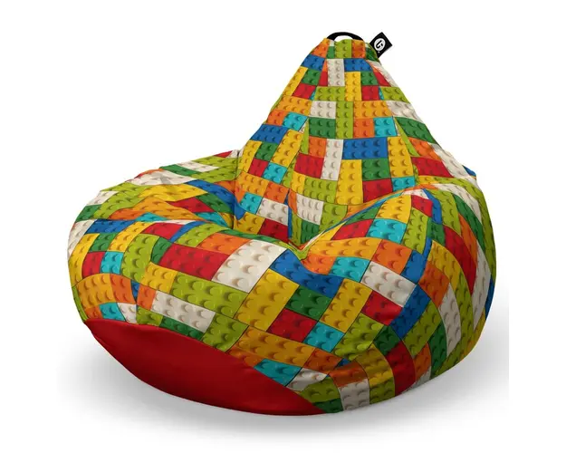 Fotoliu Puf Bean Bag tip Para L, Lego Tetris Verde