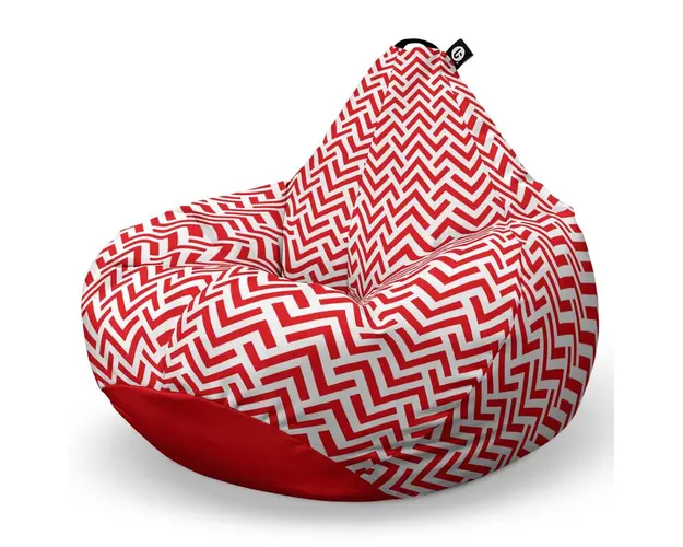 Fotoliu Puf Bean Bag tip Para L, Model Rosu si Alb