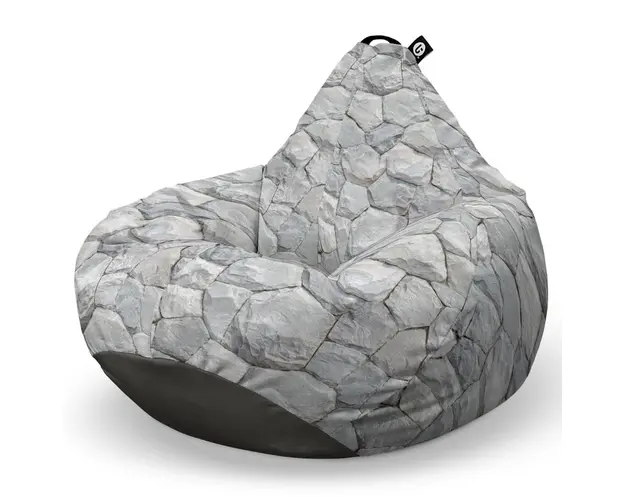 Fotoliu Puf Bean Bag tip Para L, Pietre Albe