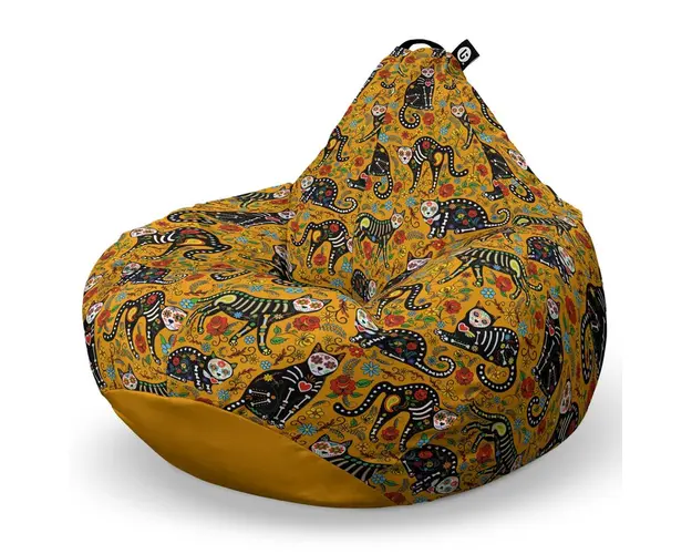 Fotoliu Puf Bean Bag tip Para L, Pisici Dia de los Muertos