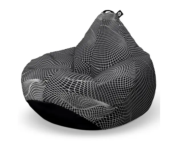 Fotoliu Puf Bean Bag tip Para L, Topografic Negru