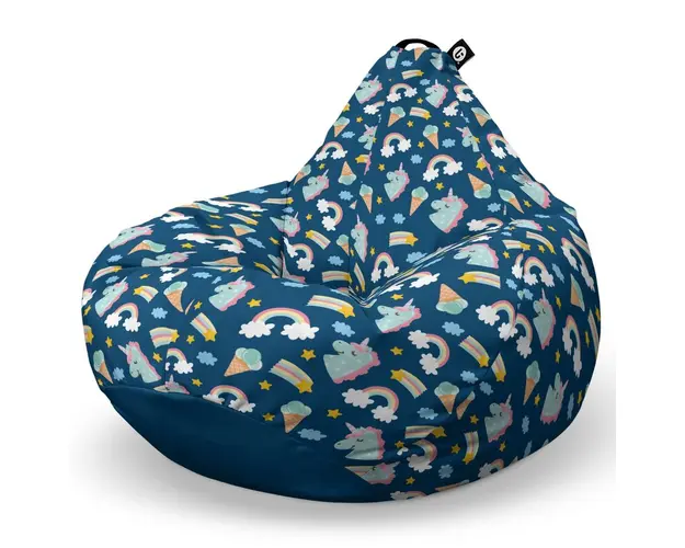 Fotoliu Puf Bean Bag tip Para L, Unicorns and Ice Cream