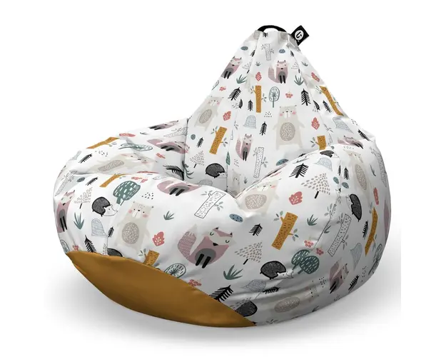 Fotoliu Puf Bean Bag tip Para XL, Arici si Vulpe Alb