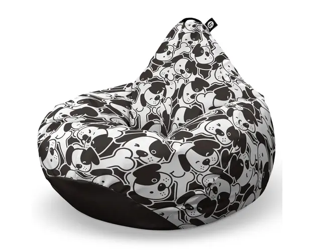 Fotoliu Puf Bean Bag tip Para XL, Caini Alb-Negru