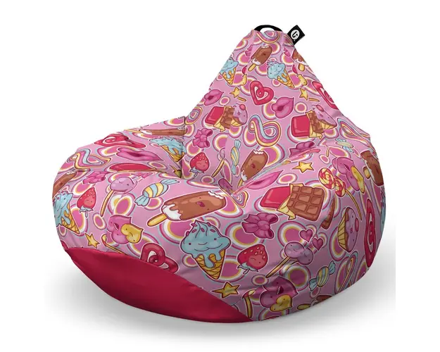 Fotoliu Puf Bean Bag tip Para XL, Candies Fundal Roz