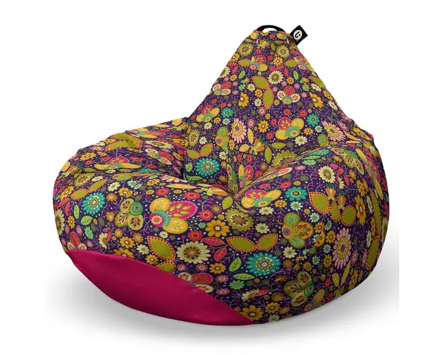 Fotoliu Puf Bean Bag tip Para XL, Flowers Hippie