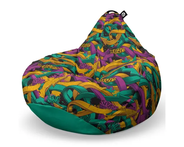 Fotoliu Puf Bean Bag tip Para XL, Graffiti Sageti