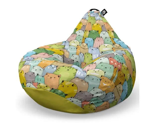 Fotoliu Puf Bean Bag tip Para XL, Invazia Pisicilor Ocru