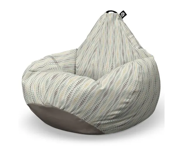 Fotoliu Puf Bean Bag tip Para XL, Motiv Frunze Verticale