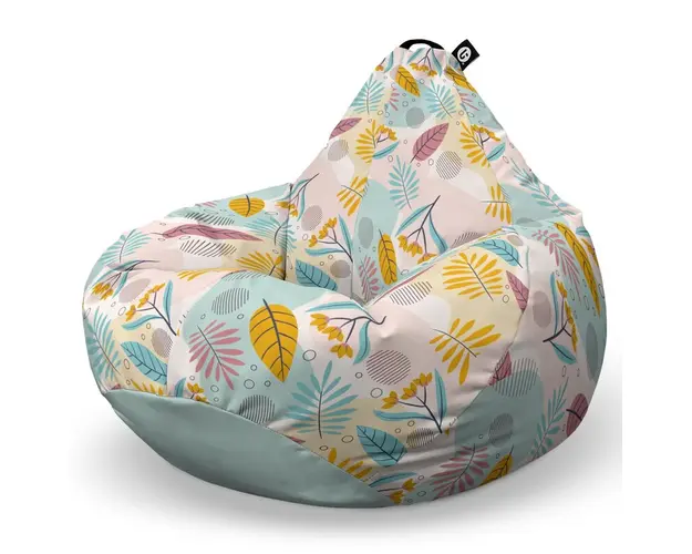 Fotoliu Puf Bean Bag tip Para XL, Multicolor cu Frunze