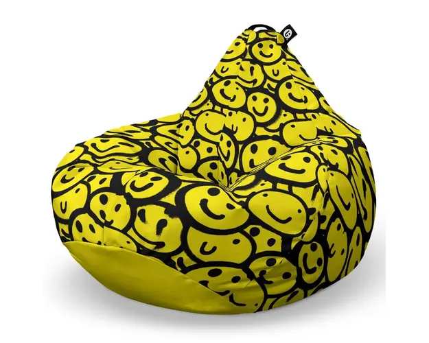 Fotoliu Puf Bean Bag tip Para XL, Smiley Galben