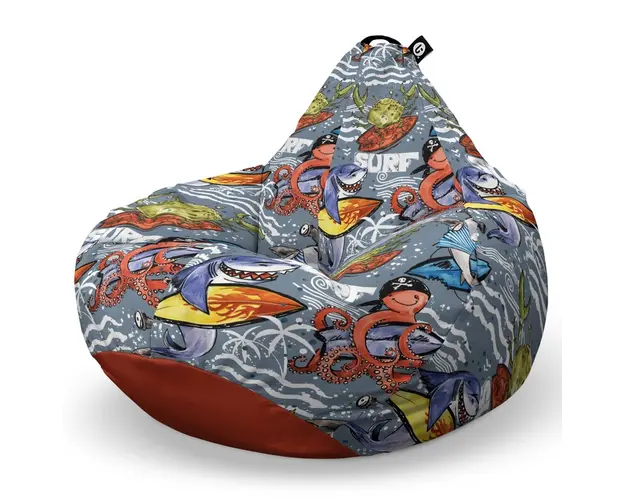 Fotoliu Puf Bean Bag tip Para XL, Surfing Sharks