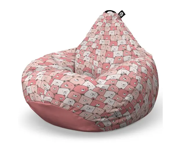 Fotoliu Puf Bean Bag tip Para XL, Ursuleti Roz