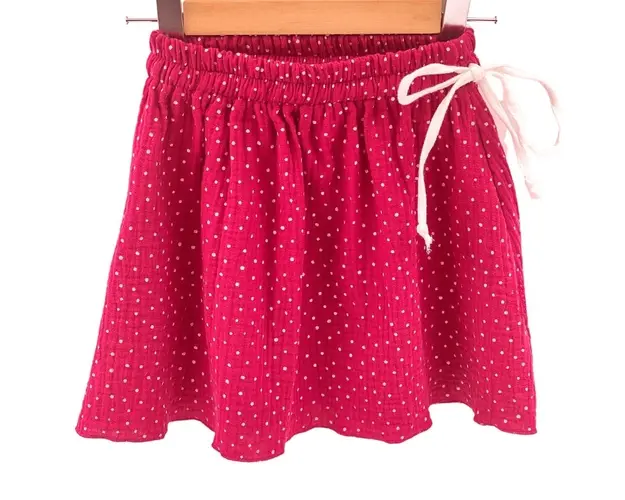 Fustita de vara pentru fete, din muselina, Dots, 86-92 cm (18-24 luni)