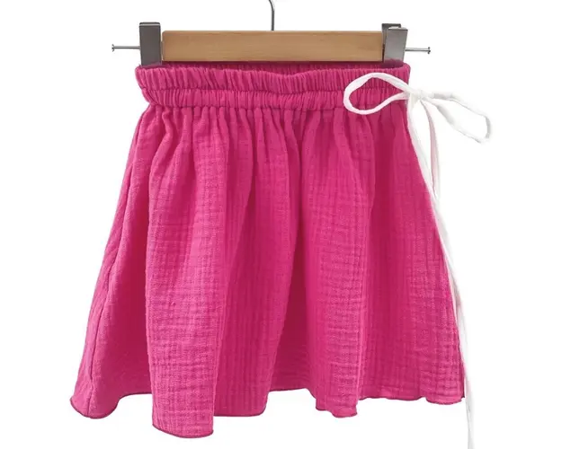 Fustita de vara pentru fete, din muselina, Pink Pop, 86-92 cm (18-24 luni)