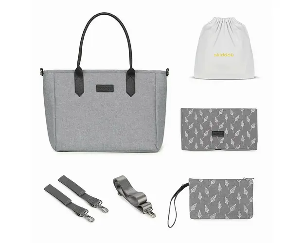 Geanta multifunctionala pentru parinti Skiddou Ingrid, Evening Shadow, Gri-Negru