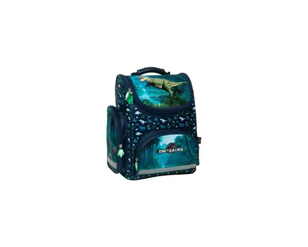 Ghiozdan ergonomic pentru copii, Derform, Dinozaur, impermeabil si reflectorizant, TEMBDN19, 37x27x16cm