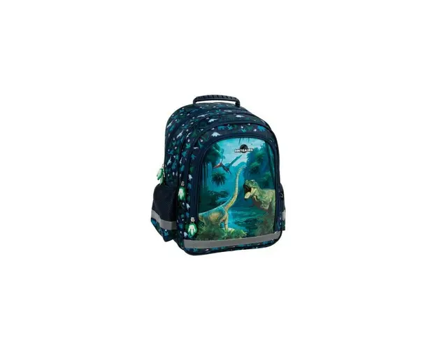 Ghiozdan pentru copii, Derform Dinozaur, cu 3 compartimente, PL15BDN19, 38x28x18 cm