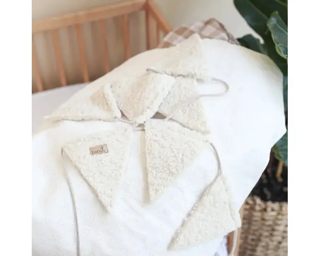 Ghirlanda decor din tesatura bucle, decoratiune pentru camera copilului - Teddy - Crem