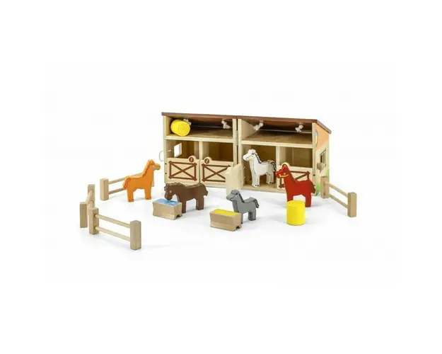 Viga - Set de joaca Grajd pliabil , Portabil, Cu 5 cai