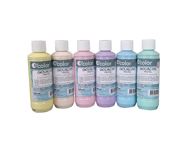 Guasa lavabila 6 x 250 ml, culori pastel