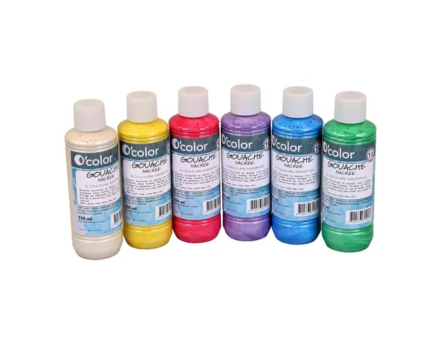 Guasa lavabila 6 x 250 ml, culori perlate