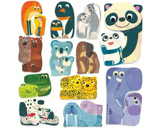 Headu Ecoplay - Puzzle-Uri Animalute Cu Pui
