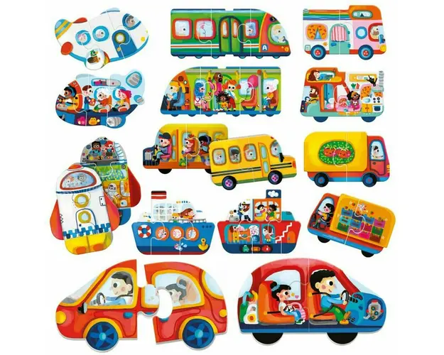 Headu Ecoplay - Puzzle-Uri Set Vehicule
