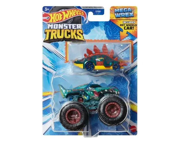 HOT WHEELS MONSTER TRUCK SI MASINUTA METALICA MEGA WREX