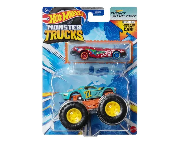 HOT WHEELS MONSTER TRUCK SI MASINUTA METALICA NIGHT SHIFTER