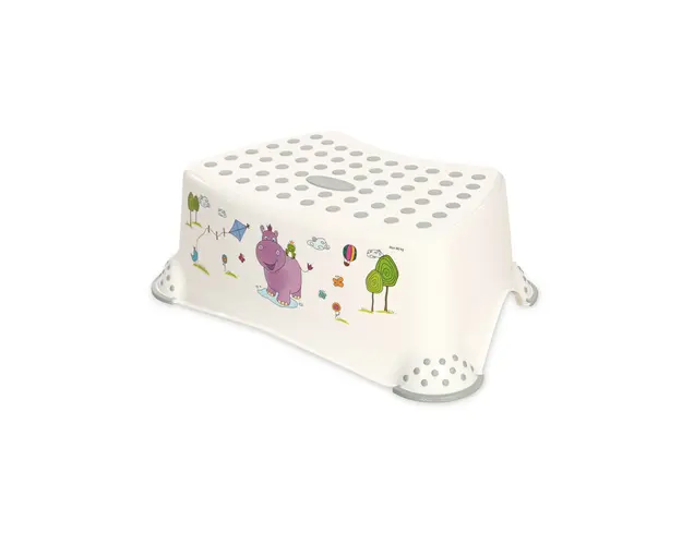 Inaltator baie, antiderapant, Hippo White Grey