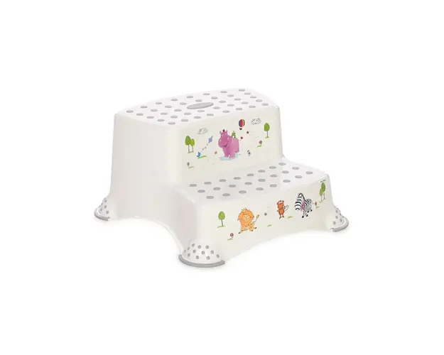 Inaltator dublu pentru baie, antiderapant, Hippo White Grey