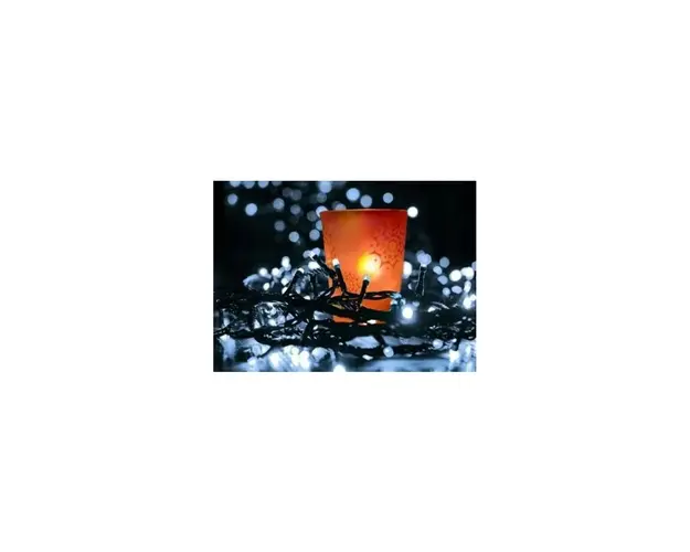 Instalatie de Craciun liniara, albastra, 20 m, 200 leduri hexagonale, 5827B