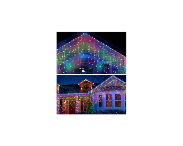 Instalatie de Craciun, perdea ploaie multicolora, 120 leduri, 3x1M, 3035M, interconectabila