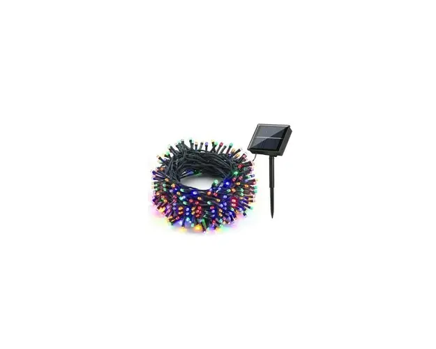 Instalatie de Craciun, tip turturi cu lumina led multicolora, franjuri cu incarcare solara, 300 leduri, 8X0.7M, 6045M