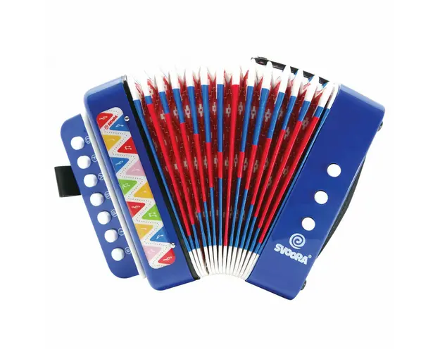 Instrument muzical acordeon albastru