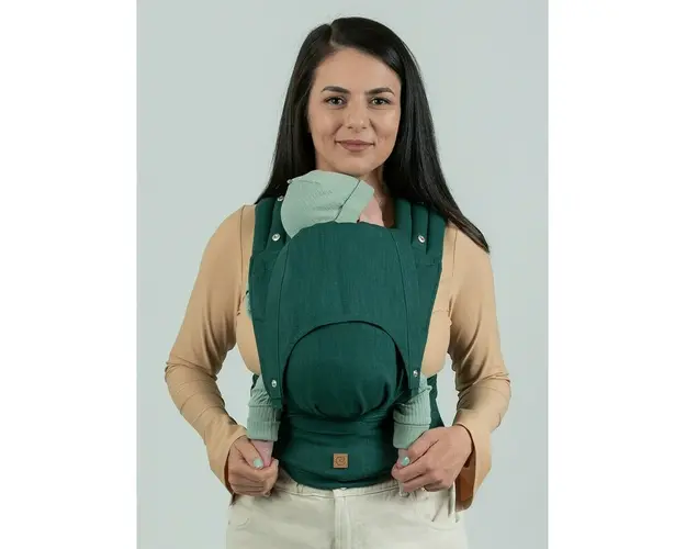 Marsupiu bebe, Isara, Quick Half Buckle, Evergreen Linen