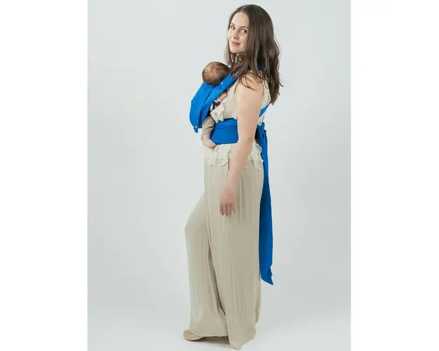Marsupiu bebe, Isara, Quick Half Buckle Iris Blue Bamboo
