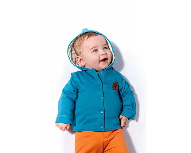 Jacheta cu urechiuse pentru copii Dogs, Tongs baby (Culoare: Albastru, Marime: 12-18 Luni)