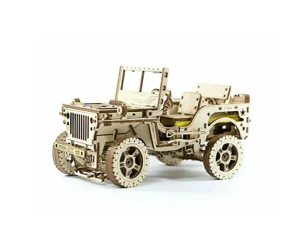 Wooden City - Puzzle 3D Jeep Willys MB 4x4 , Puzzle Copii , Mecanic, piese 569