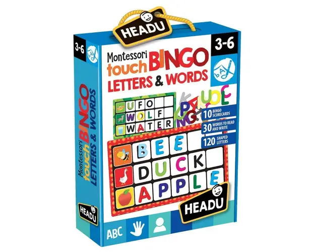 Headu Montessori - Joc Bingo Atingeti Imagini Si Cuvinte
