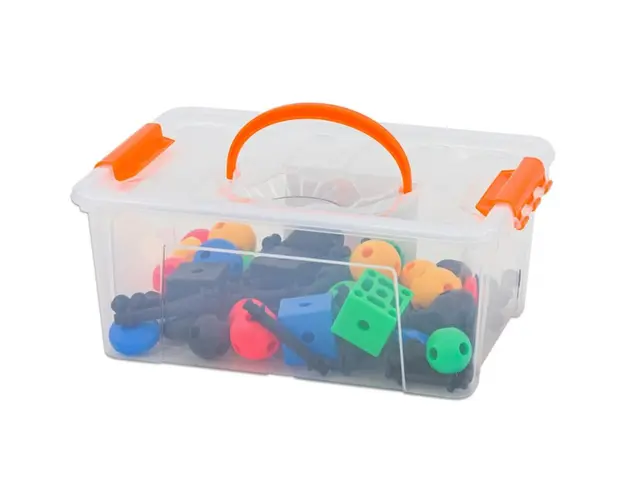 Joc de constructii 3-D Connect, Vinco, set de 140 piese, multicolor