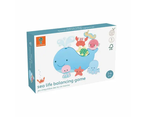 Joc de echilibru din lemn cu fauna marina, Orange Tree Toys