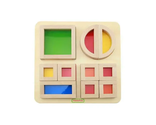 Joc educativ Cuburi Culori Transparente, din lemn, +2 ani, Masterkidz