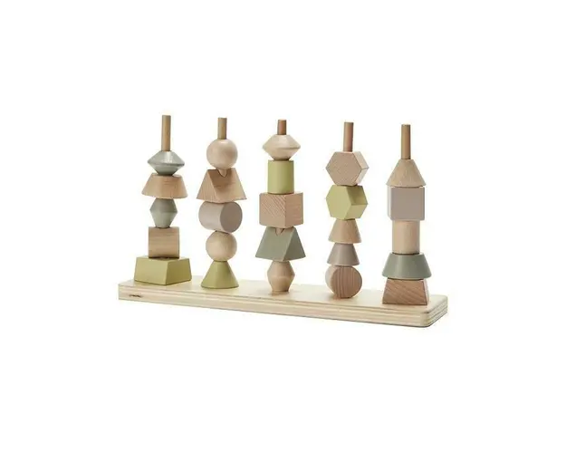 Joc educativ de stivuire cu diverse corpuri geometrice, culori pastelate, +3 ani, byASTRUP
