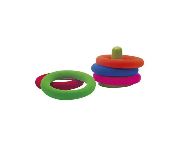 Joc educativ inele din cauciuc natural,18 cm, Rubbabu