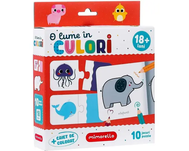 Joc educativ Puzzle O lume in culori, 10 piese Mimorello EK6669